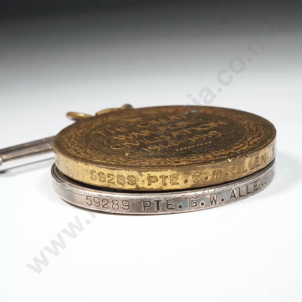 WW1 Pair to 59289 George William Allen NZEF Image 1++