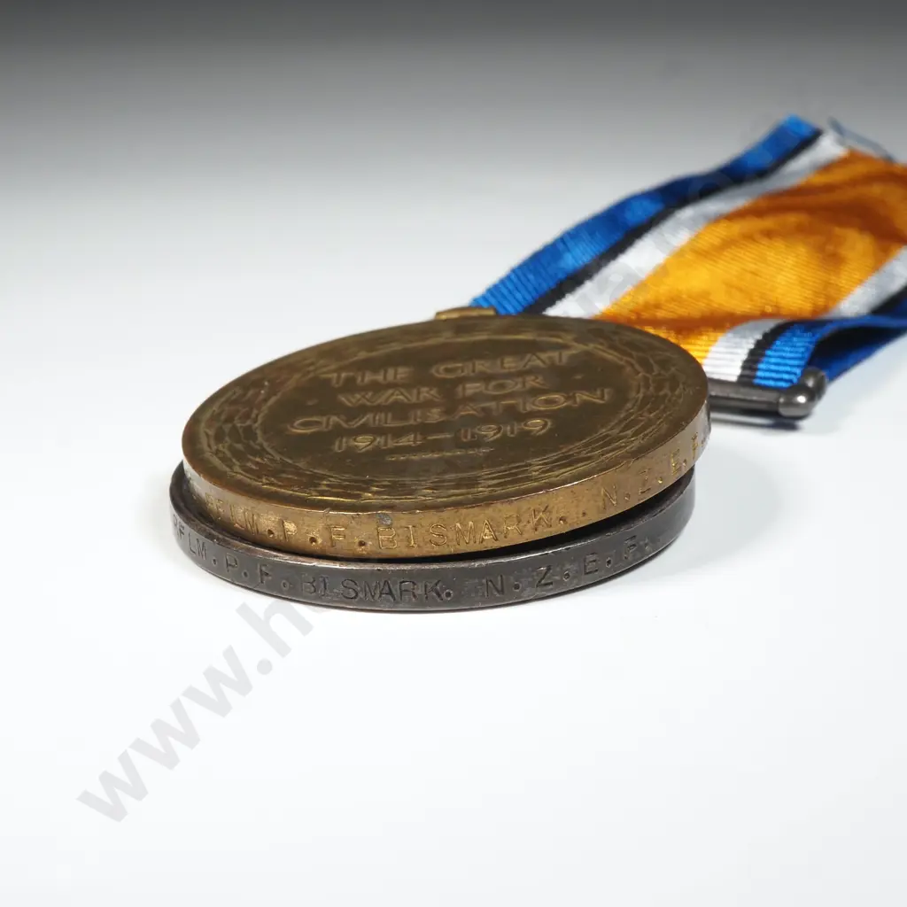 WW1 Pair to 12120 Percy Frederick Bismark NZEF Image 1++