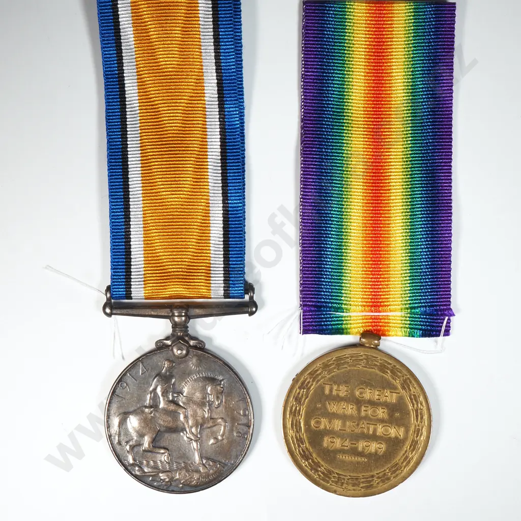 WW1 Pair to 12120 Percy Frederick Bismark NZEF Image 1++