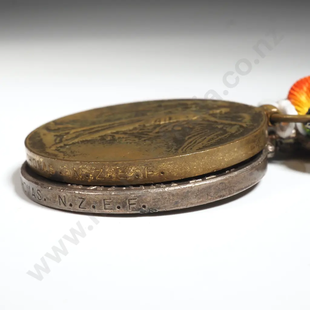 WW1 Pair to 2/3103 Wilfred Thomas NZEF w Paybook, Dogtags, Passport Image 1++