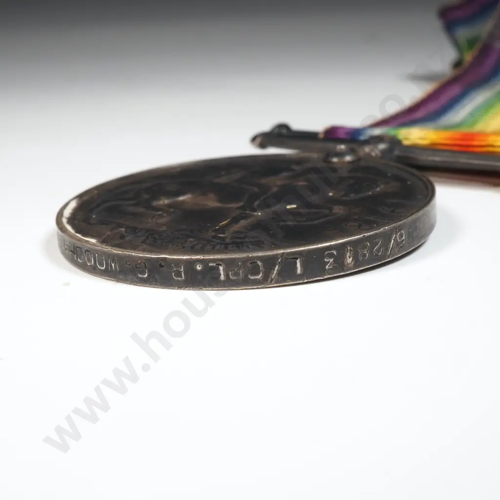 WW1 Trio (Missing Victory Medal) to 6/2813 R G Woodham NZEF Image 1++