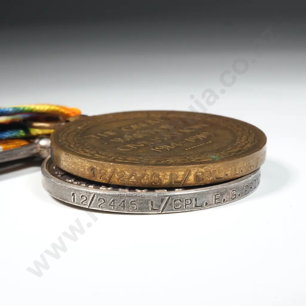 WW1 Trio to 12/2445 Ernest George Prince Image 1++