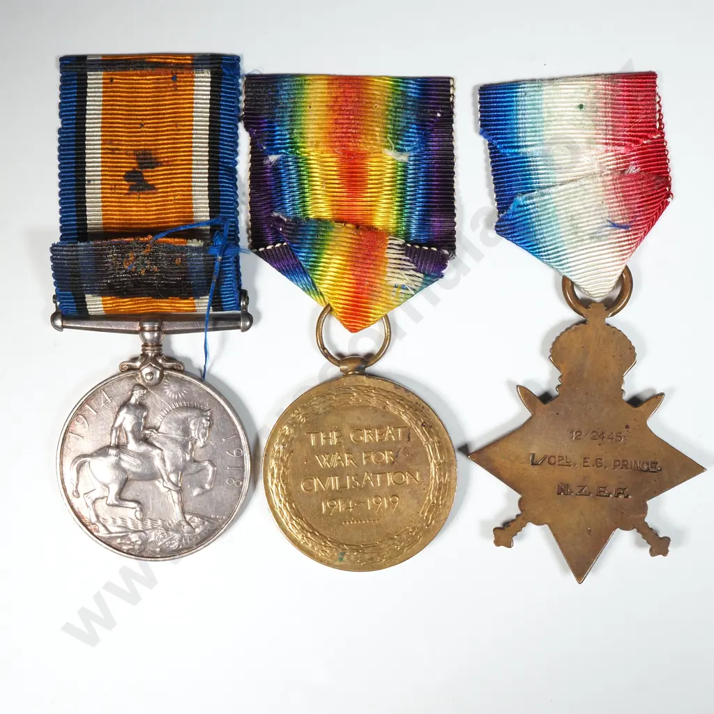 WW1 Trio to 12/2445 Ernest George Prince Image 1++