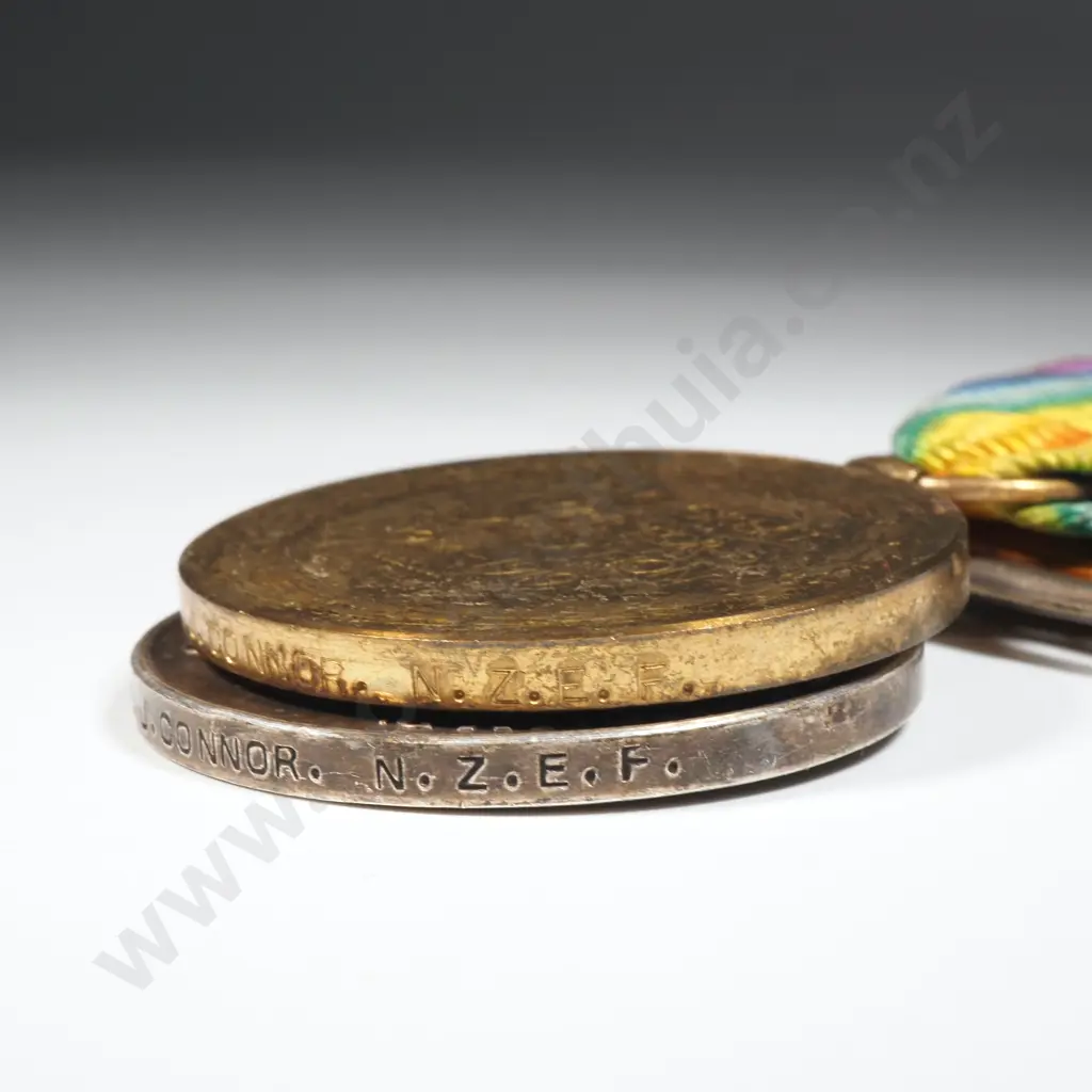 WW1 Trio to 6/3283 J Connor NZEF & Silver War Badge & Large RSA Badge Image 1++