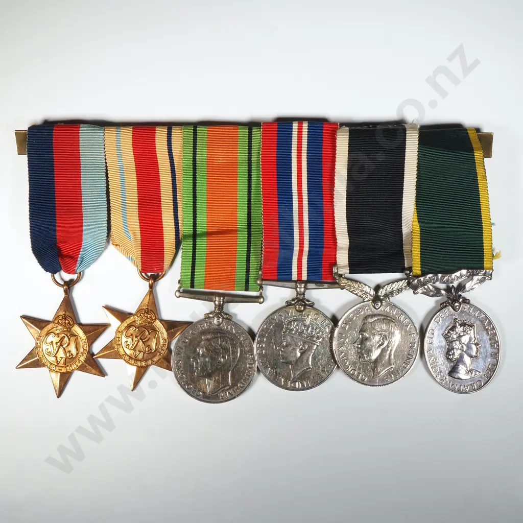 New Zealand WW2 Group of Five & ED Medal to 22244 T / S Sgt J A Barron 2 NZEF Image 1++