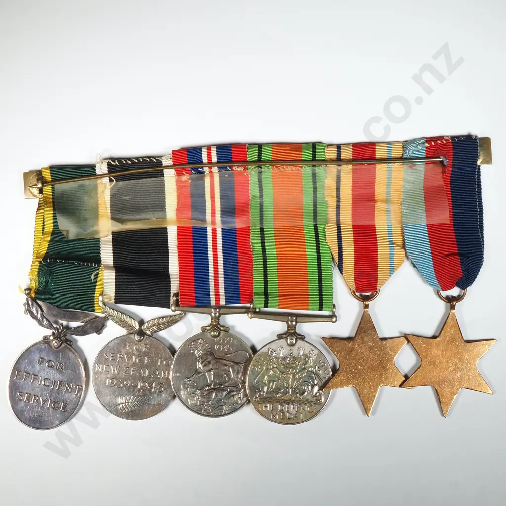 New Zealand WW2 Group of Five & ED Medal to 22244 T / S Sgt J A Barron 2 NZEF Image 1++