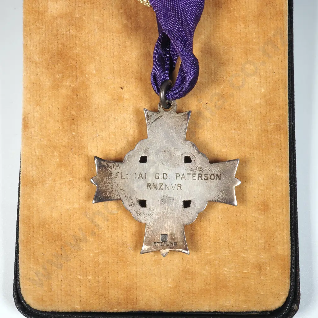 WW2 New Zealand Memorial Cross to S/LT (A) G D Paterson RNZNVR Image 1++