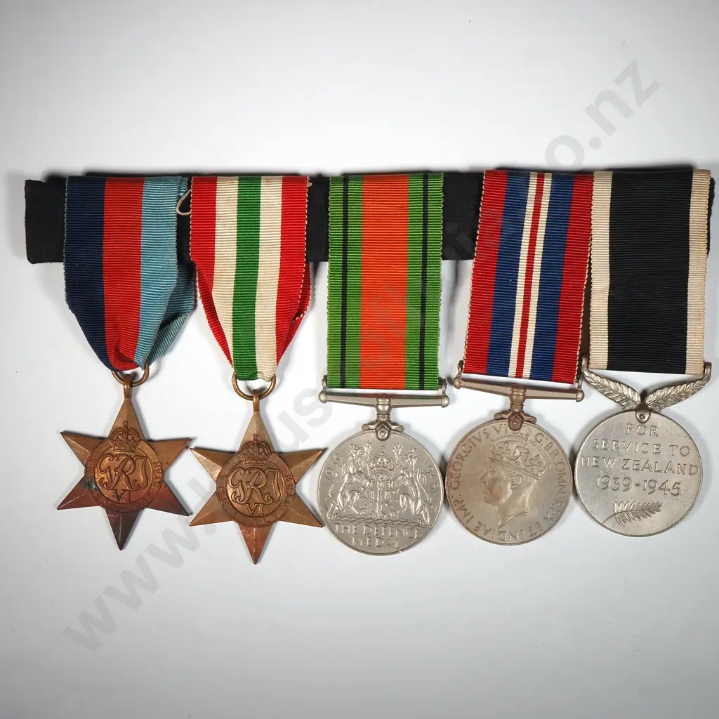 WW2 New Zealand Group of Five Medals Image 1++