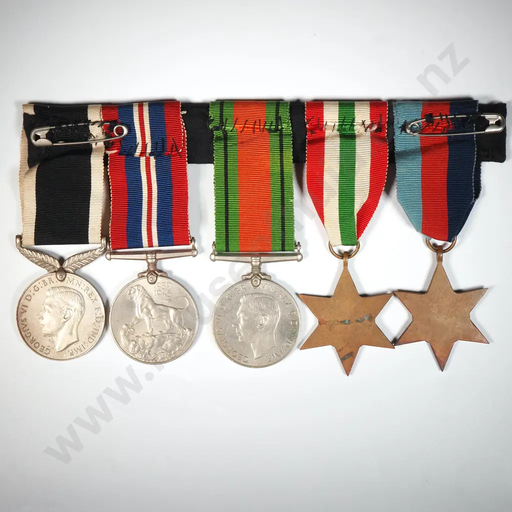 WW2 New Zealand Group of Five Medals Image 1++