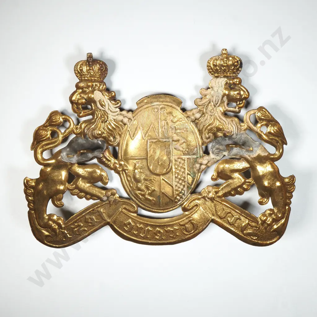 WW1 Bavarian Pickelhaube Front Plate for Officers - In Treue Fest for Officers Image 1++