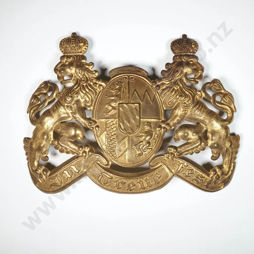 WW1 Bavarian Pickelhaube Front Plate for Officers - In Treue Fest for Officers Image 1++