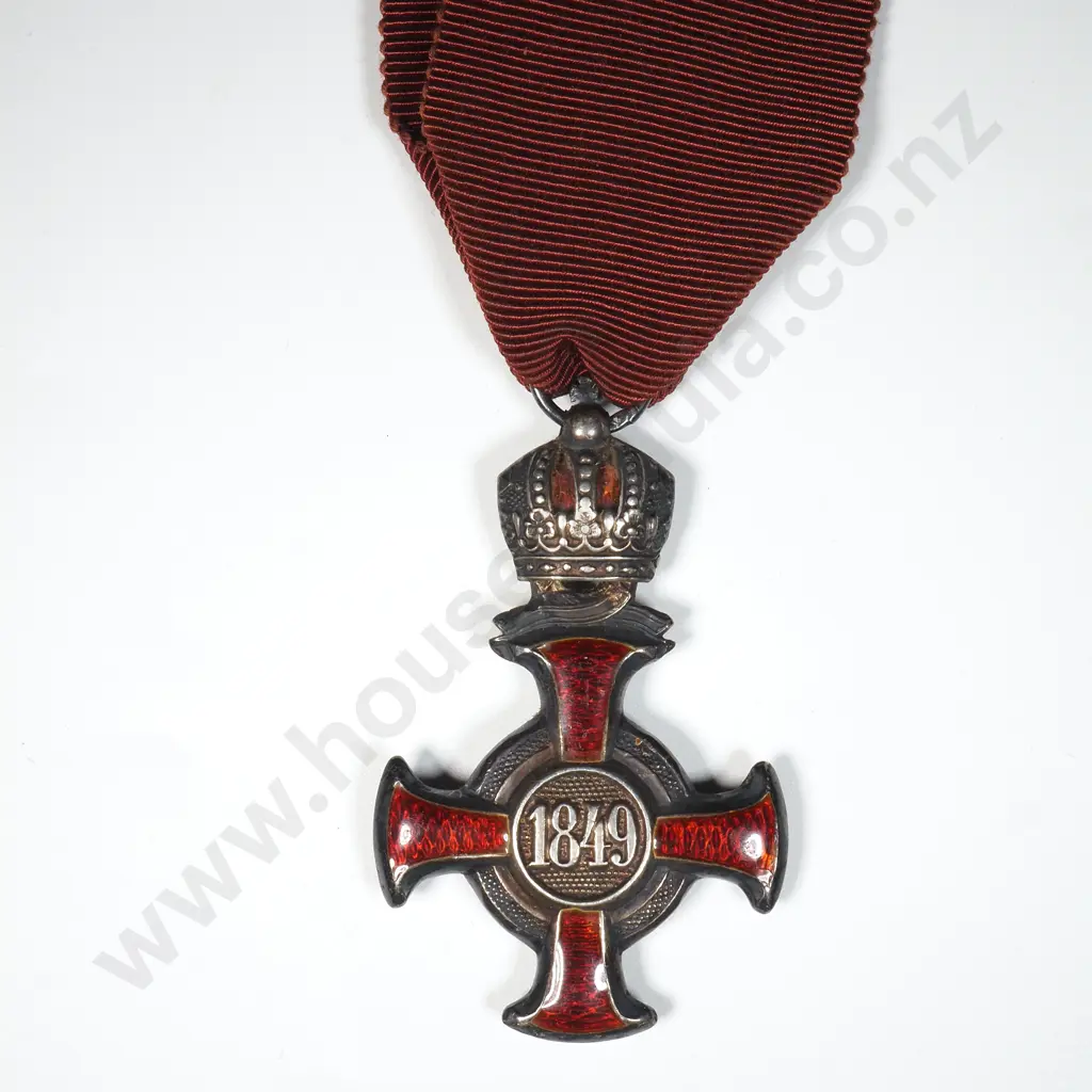 Austro Hungarian Silver Merit Cross w Crown - 1870 Image 1++