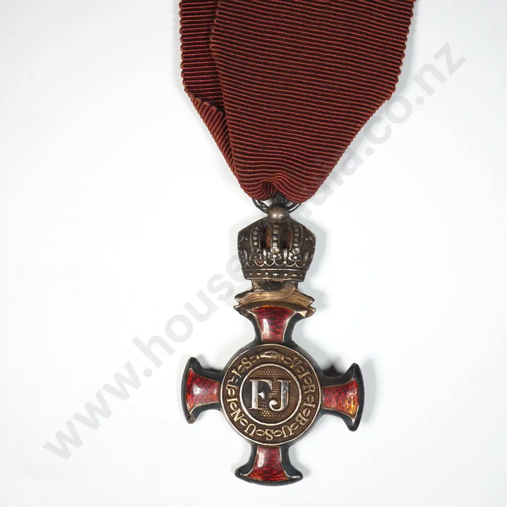 Austro Hungarian Silver Merit Cross w Crown - 1870 Image 1++