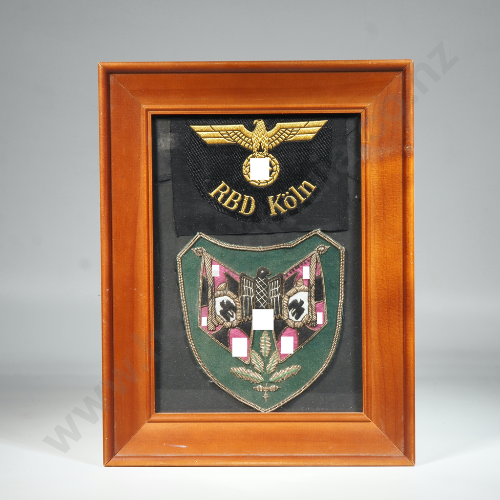 Two WW2 German Patches Framed  Image 1++