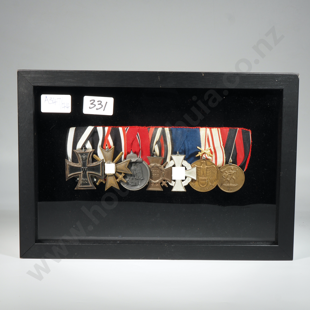 Seven WWI and WWII German Medals - Framed Image 1++