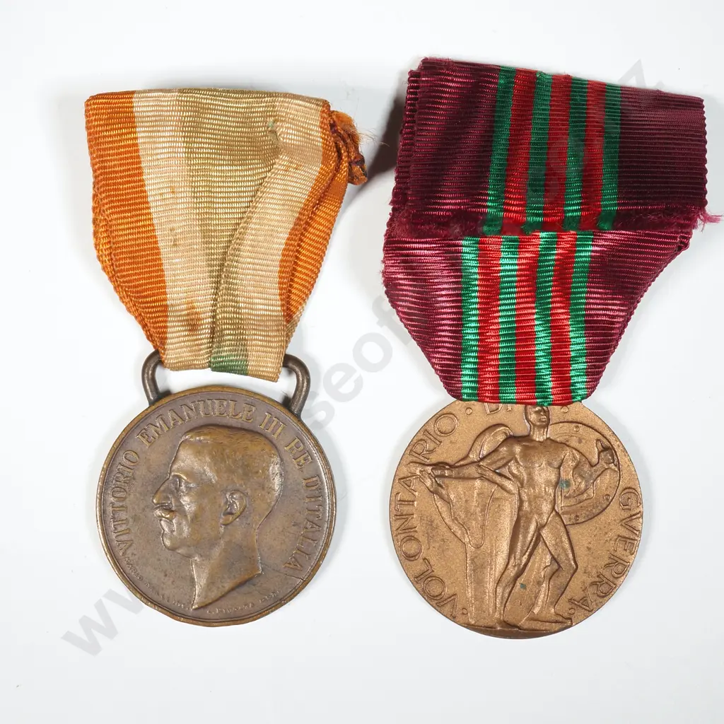 Italian United Medal & Facist War Volunteer Medal Image 1++