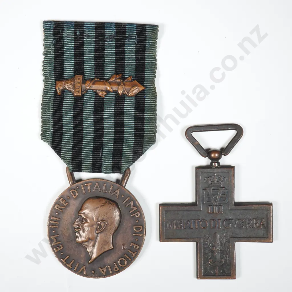 Facist Ethiopia Medal & War Merit Medal Image 1++