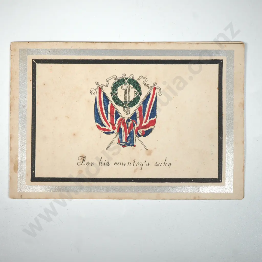 WW1 New Zealand In Memorium Card & Photo to Herbert Erubion Ward - KIA France 1917  Image 1++