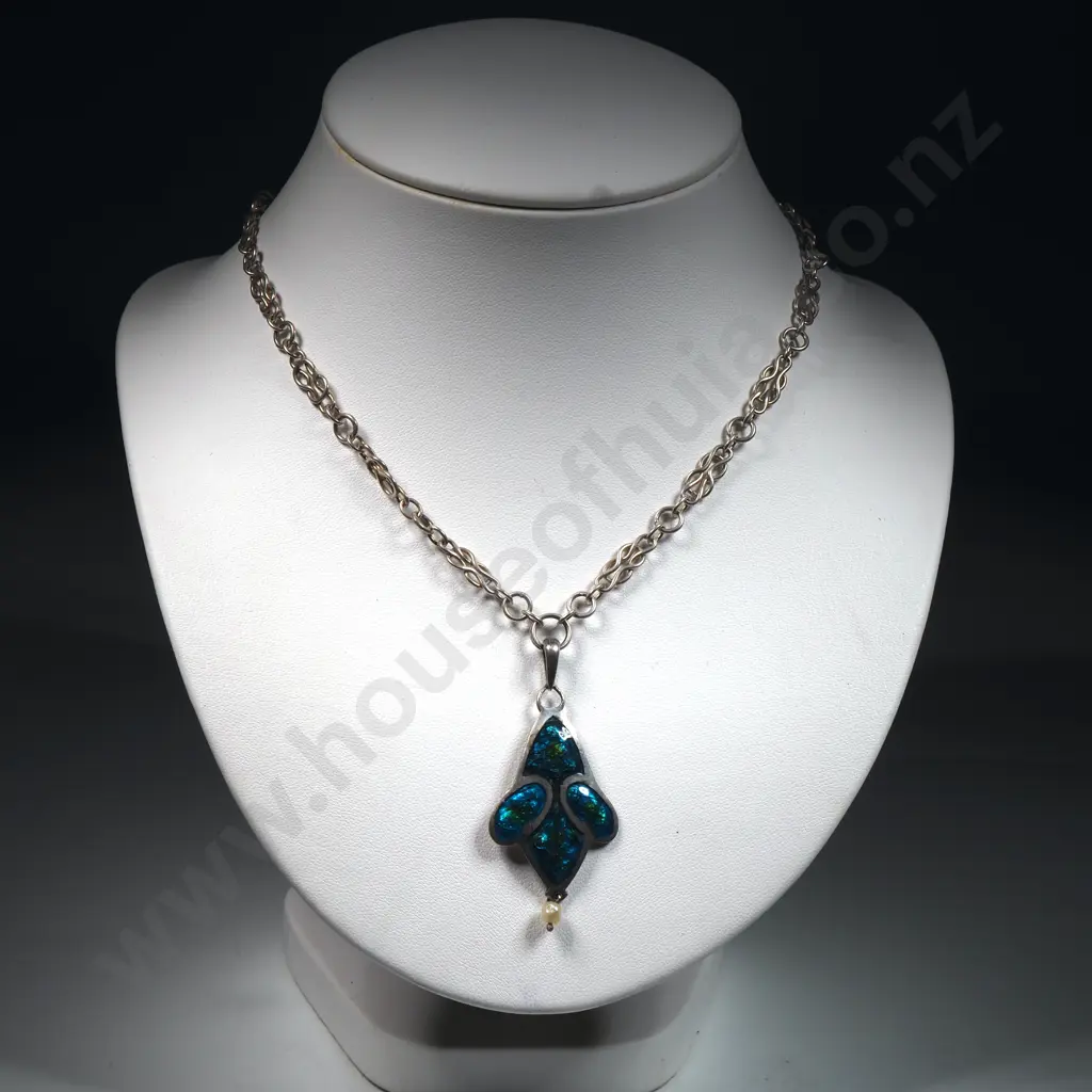 Exquisite Arts & Craft Sterling Silver Enamel Pendant - Likely Liberty & Co Image 1++