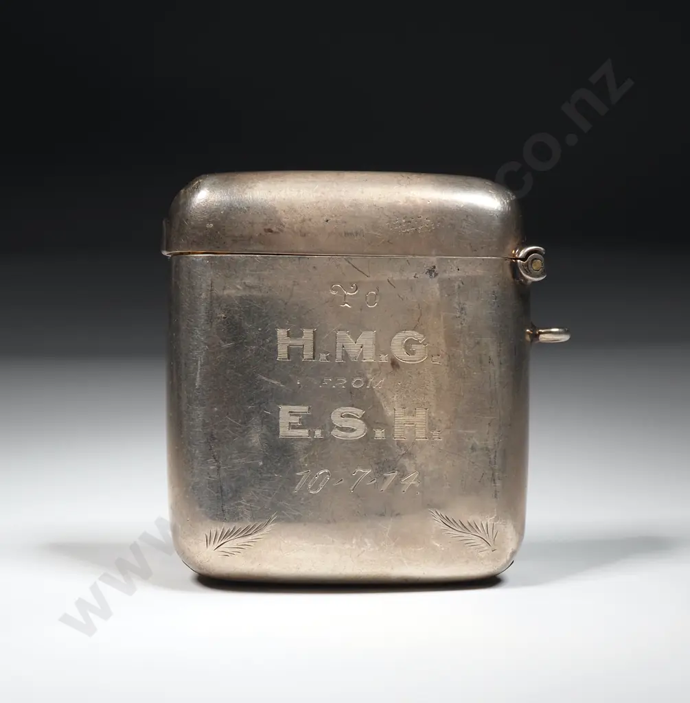 Sterling Silver Vesta Case w English Hallmarks Image 1++