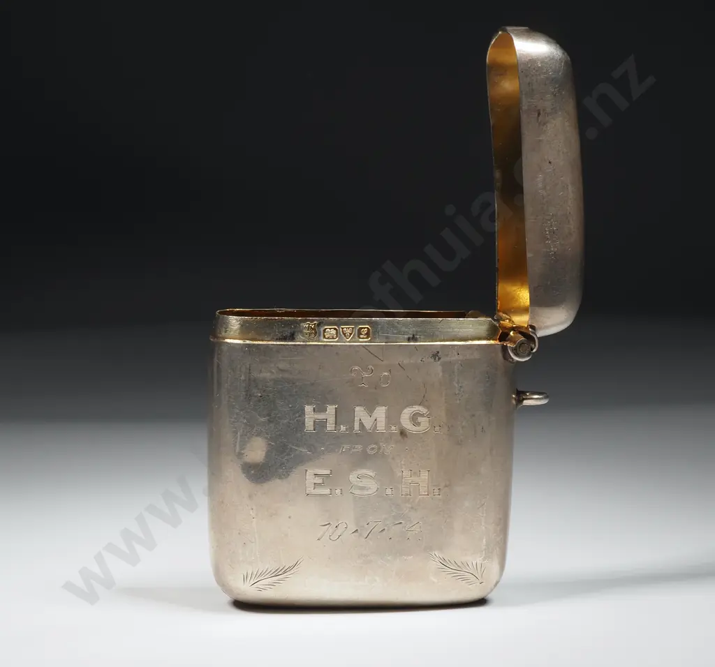 Sterling Silver Vesta Case w English Hallmarks Image 1++