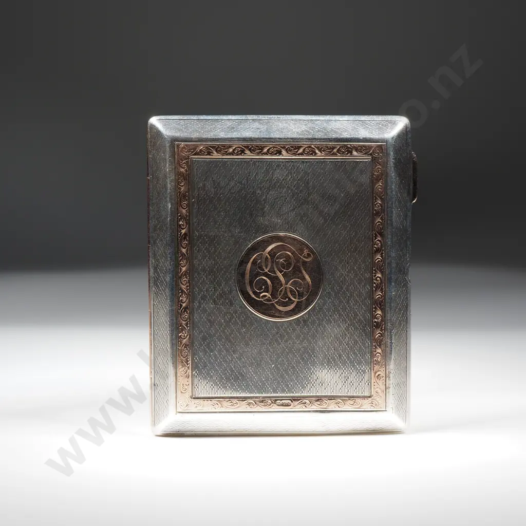 Sterling Silver & 9ct Gold Cigarette Case Image 1++