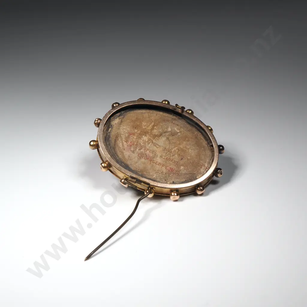 Exquisite Georgian 9ct Gold Hand Painted Portrait Brooch Image 1++