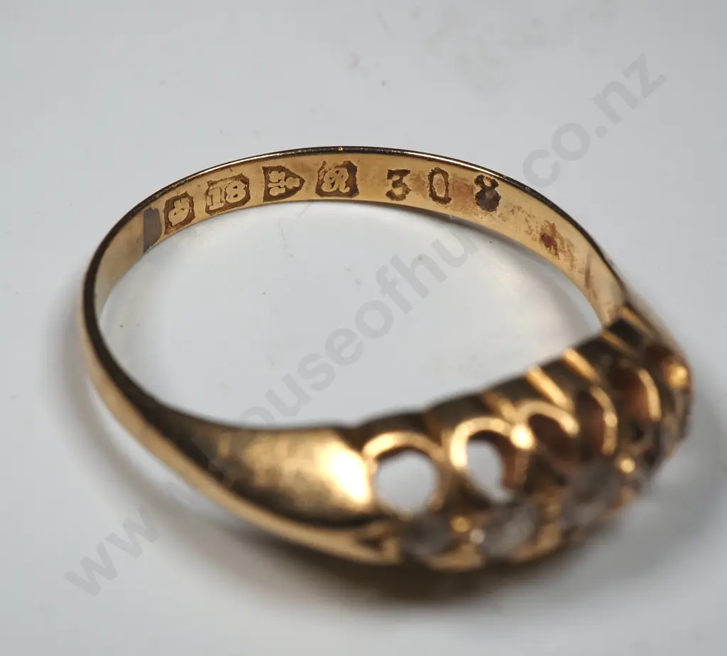 Antique 18ct Gold Diamond Ring - Hallmarked for Chester 1917 Image 1++