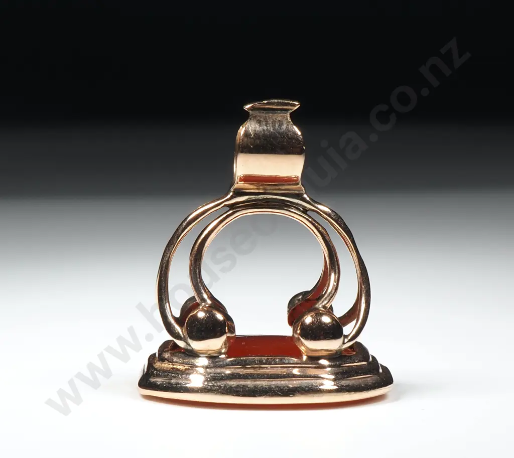 Antique 9ct Gold Carnelian Fob Seal Image 1++