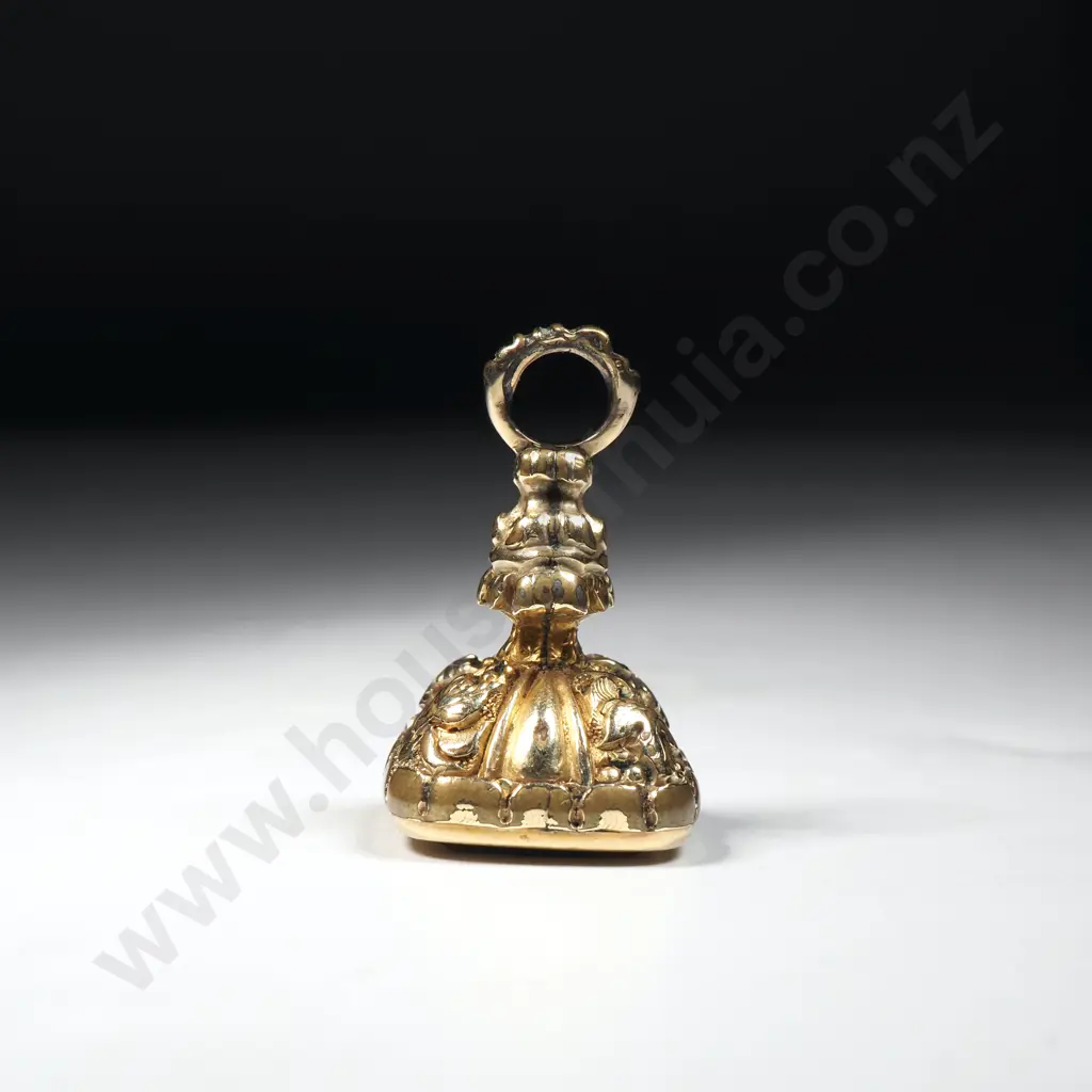 Scarce Antique Fob Seal - Amethyst. "Tassie" Seal of a Wrecked Ship on Rocks w Motto "SUCH IS LIFE" Image 1++