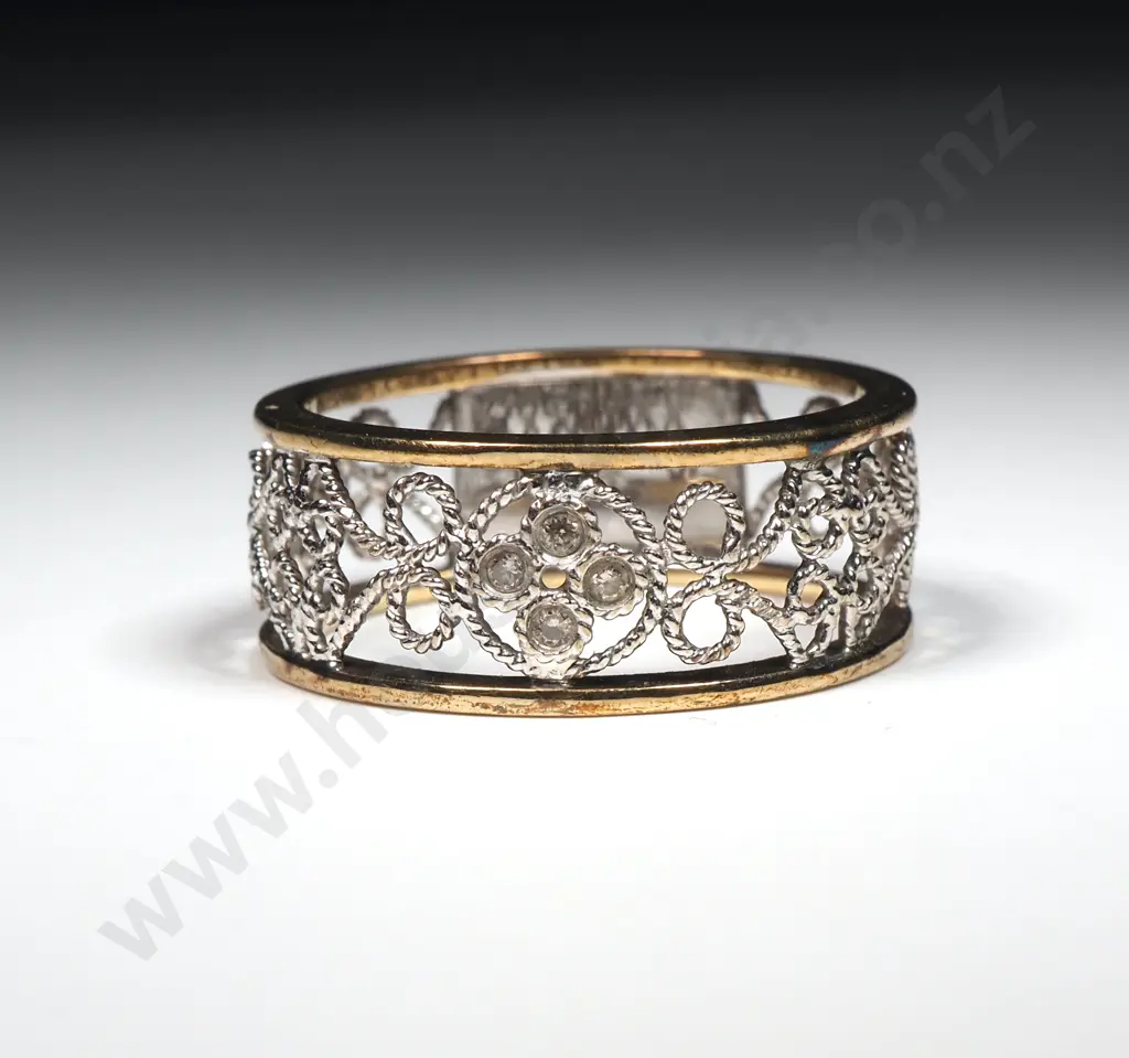 9ct White & Yellow Gold Ring Image 1++