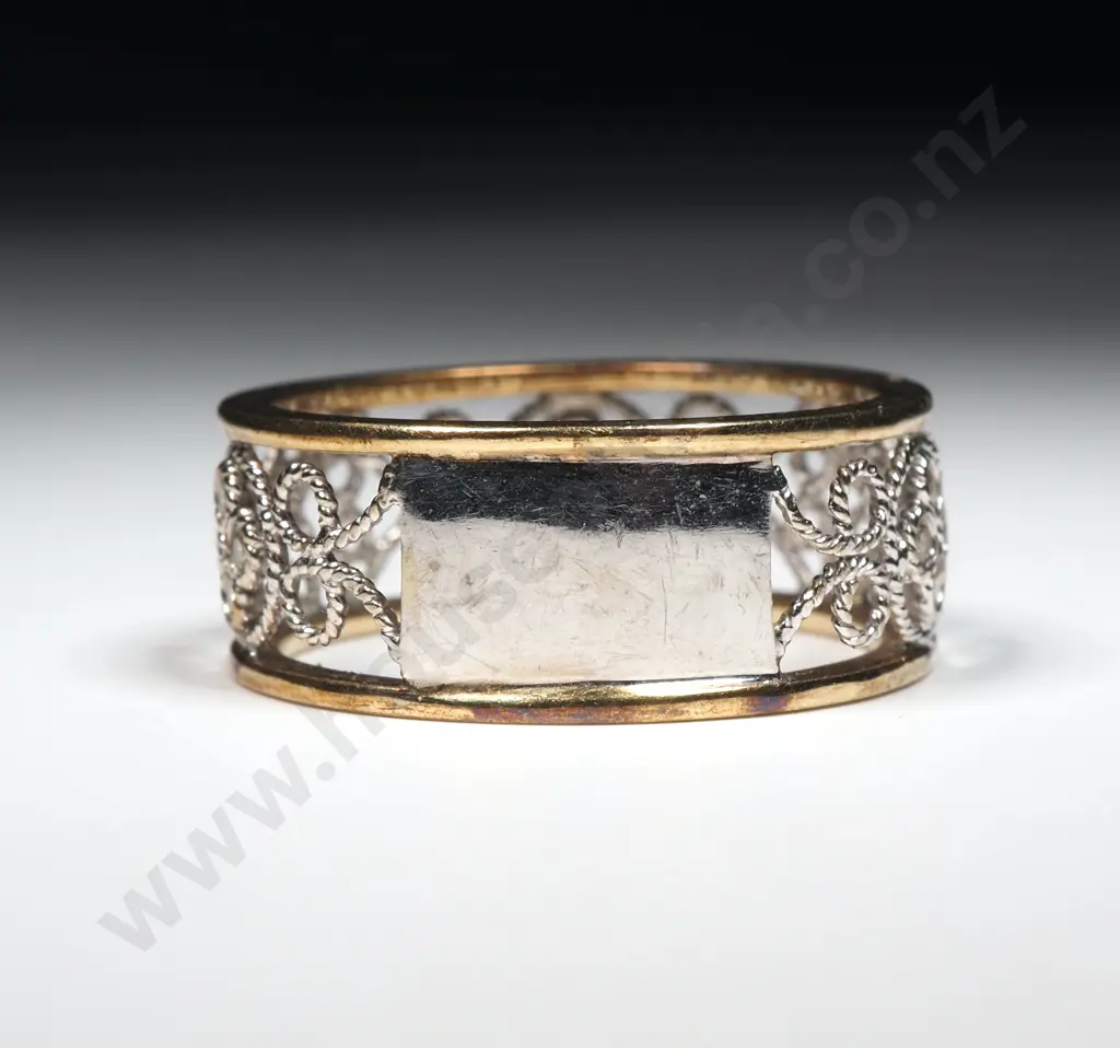 9ct White & Yellow Gold Ring Image 1++