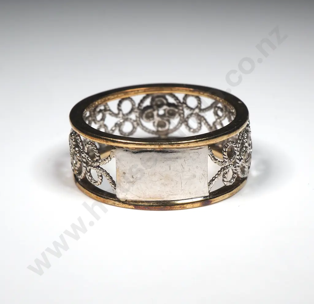 9ct White & Yellow Gold Ring Image 1++