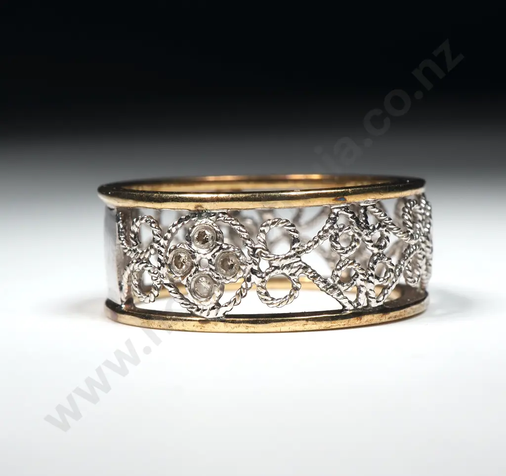 9ct White & Yellow Gold Ring Image 1++