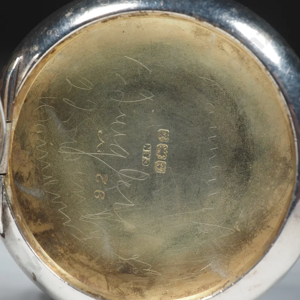 Sterling Silver & Machine Turned Blue Enamel Lid Compact Image 1++