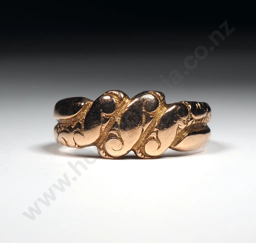 Victorian 9ct Gold Fancy Band w Crisp Hallmarks Image 1++