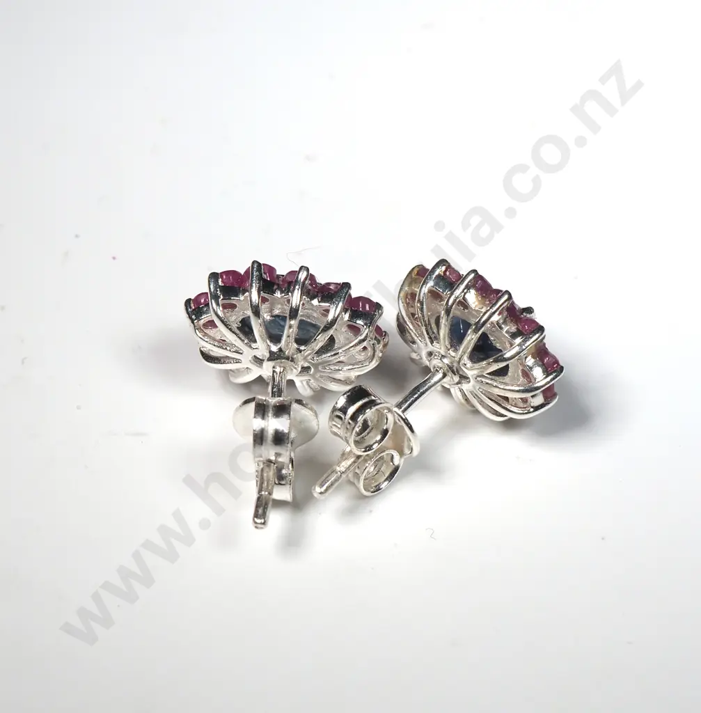 Sterling SIlver Ruby & Kyanite Earrings Image 1++