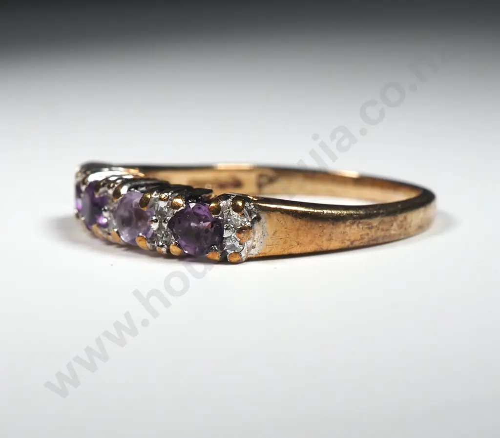 9ct Gold Amethyst Ring Image 1++