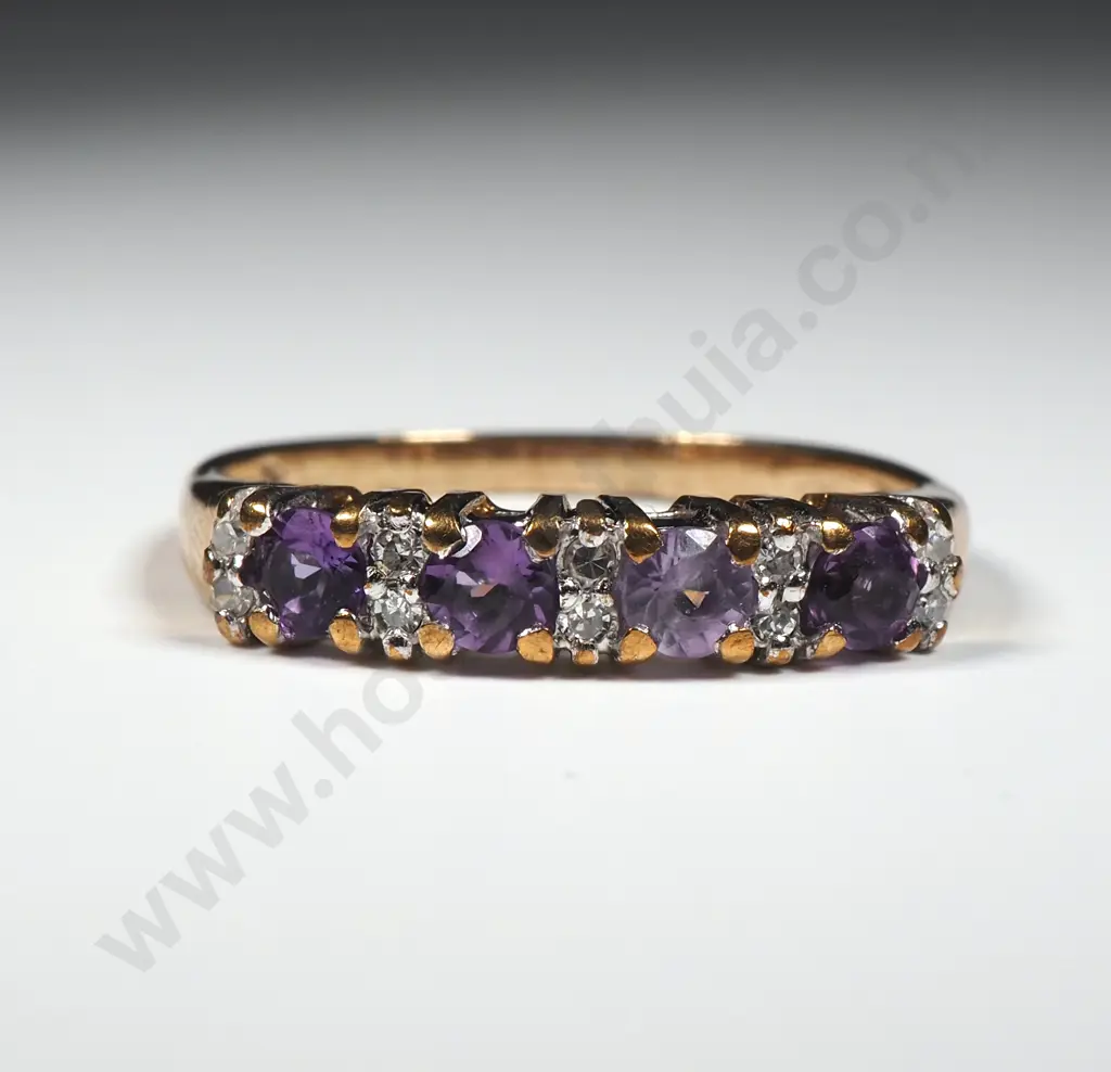 9ct Gold Amethyst Ring Image 1++