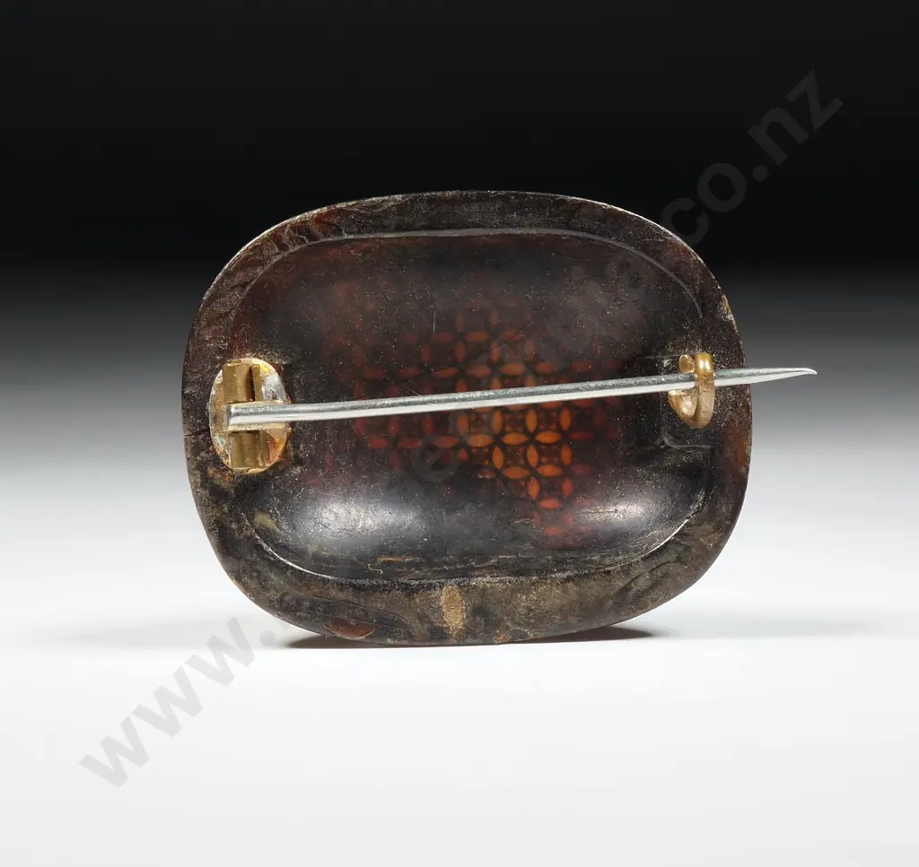 Antique Inlaid Gilt Brooch Image 1++