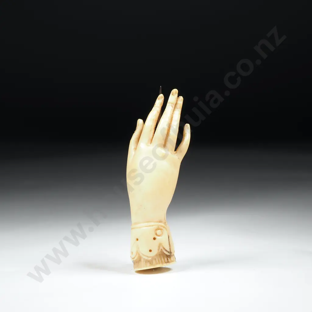 Antique Ivory Hand Brooch Image 1++