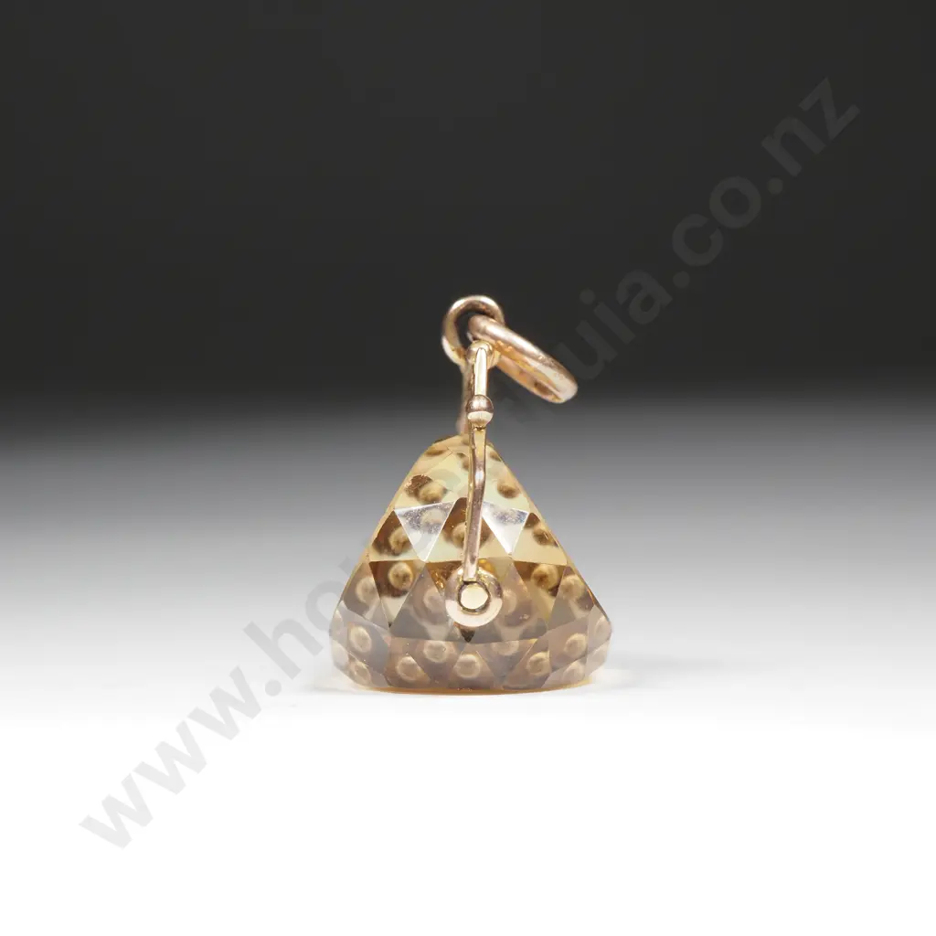 Antique 9ct Gold Citrine Fob Spinner  Image 1++
