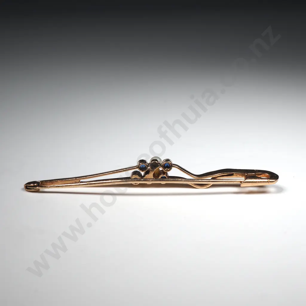 15ct Gold & Sapphire Brooch Image 1++
