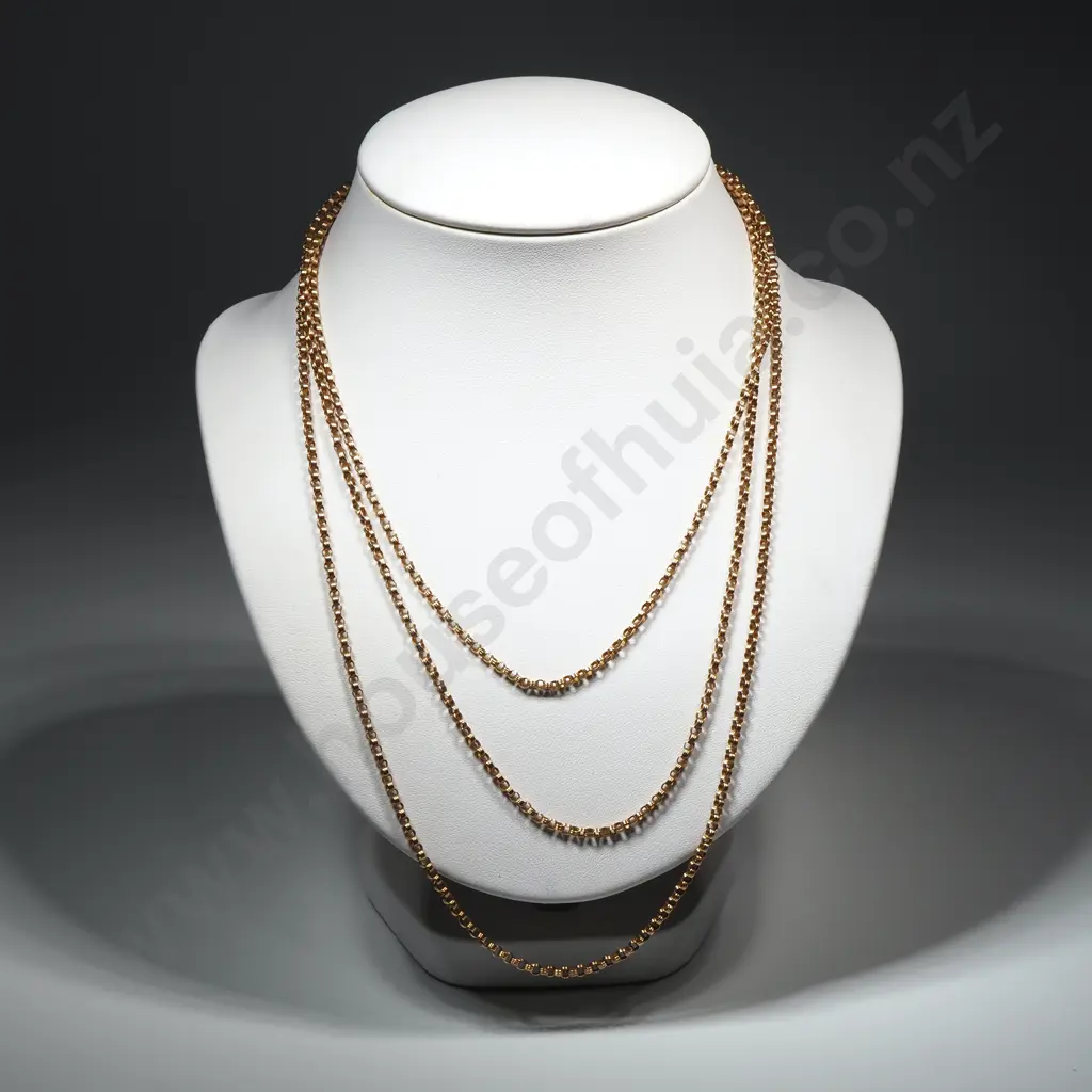 Antique Decorative 9ct Gold Muff Cain Image 1++