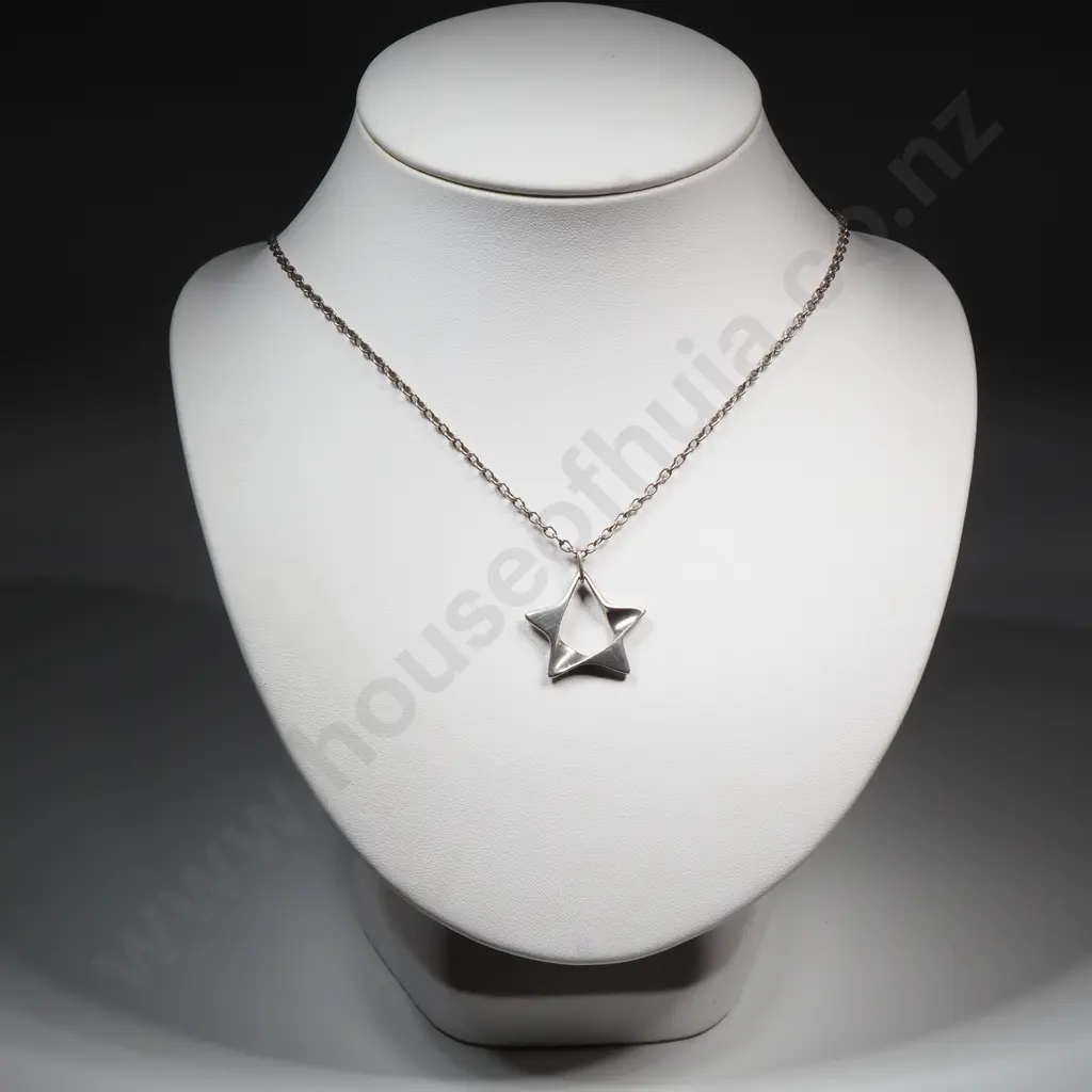 Sterling Silver Georg Jensen Pendant / Chain Necklace Image 1++