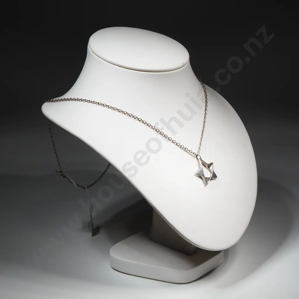 Sterling Silver Georg Jensen Pendant / Chain Necklace Image 1++