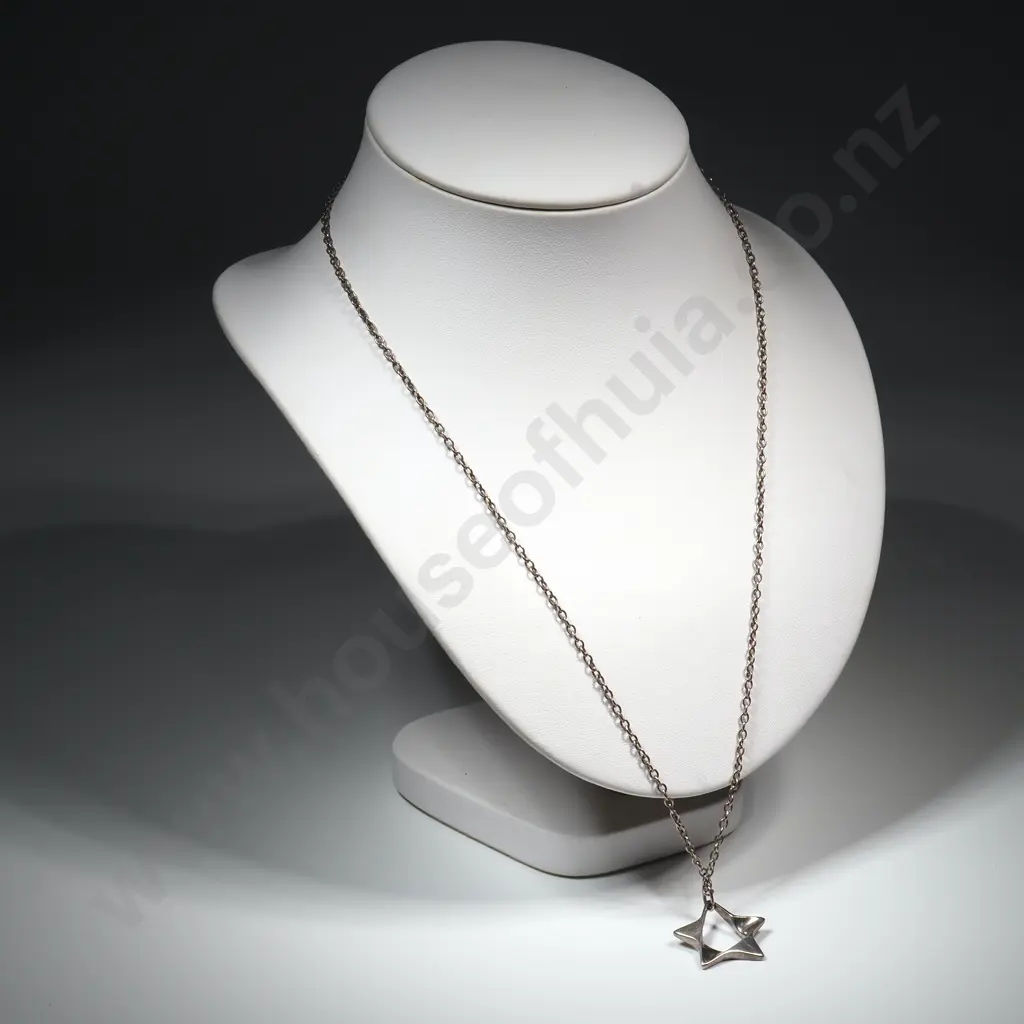 Sterling Silver Georg Jensen Pendant / Chain Necklace Image 1++