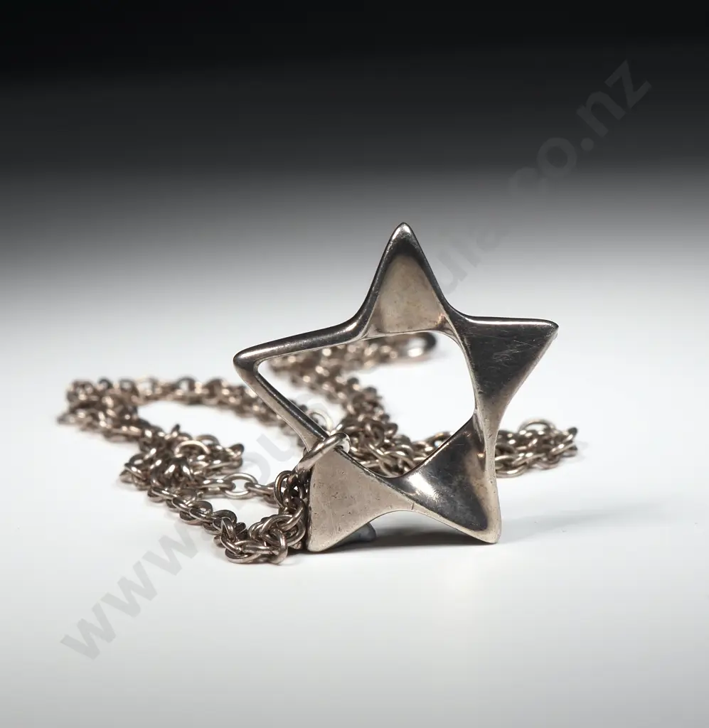 Sterling Silver Georg Jensen Pendant / Chain Necklace Image 1++