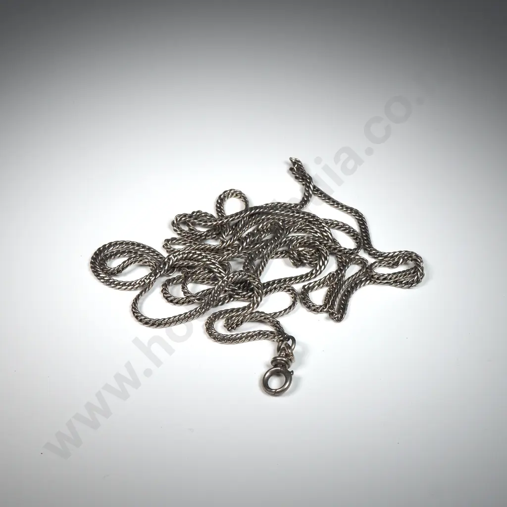 Sterling Silver Fancy Muff Chain Image 1++