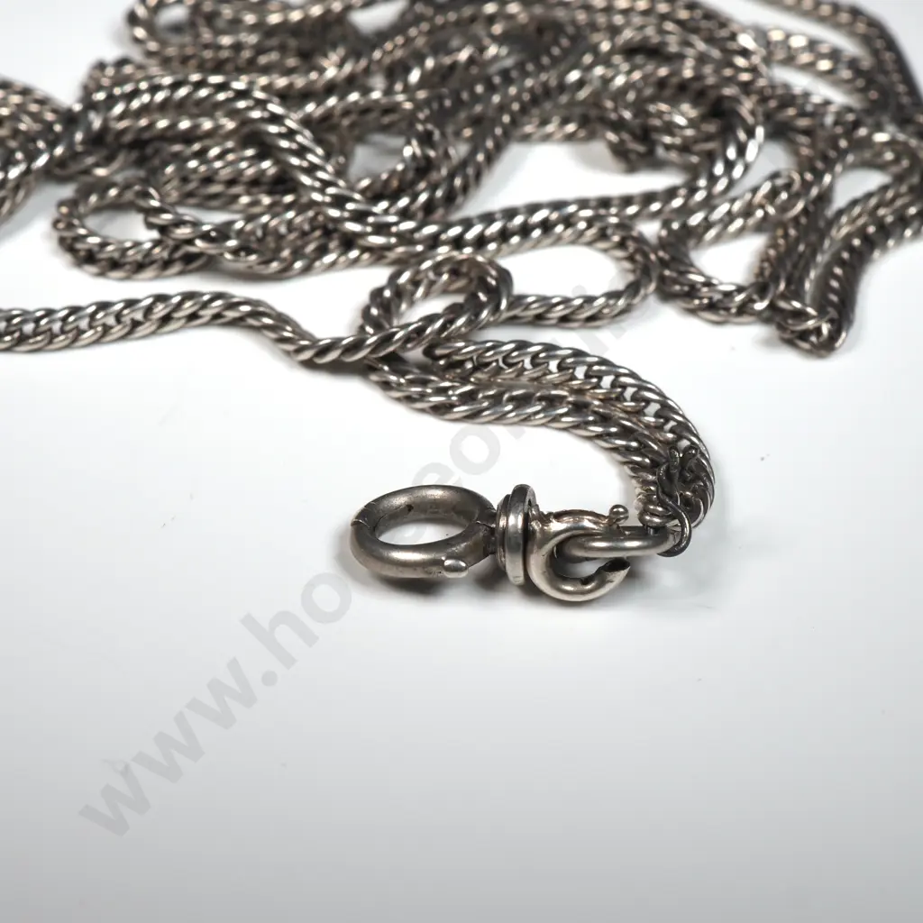 Sterling Silver Fancy Muff Chain Image 1++